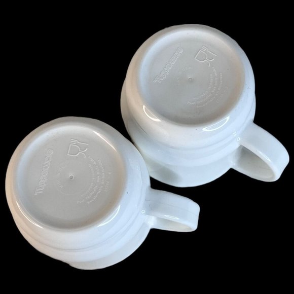 2 Tupperware Best Grandma & Grandpa Coffee Mugs White Cups Set Lot Vintage Tulip - Picture 11 of 12